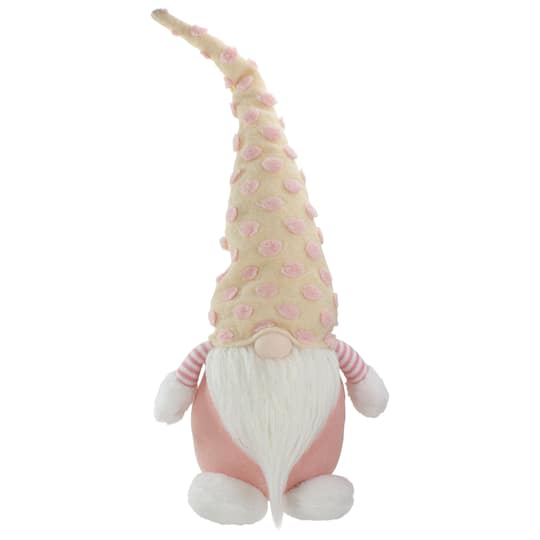 24" Pink & Yellow Plush Gnome with Polka Dot Hat Figure By Northlight | 24" x 12" x 7" | Michaels®